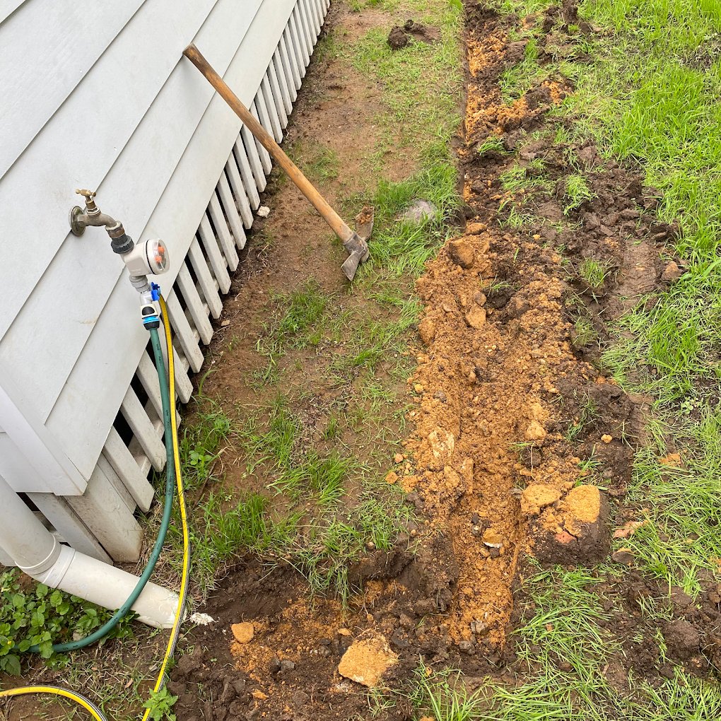 Trenching for a new water line, Brent Smith Plumbing and Gas
