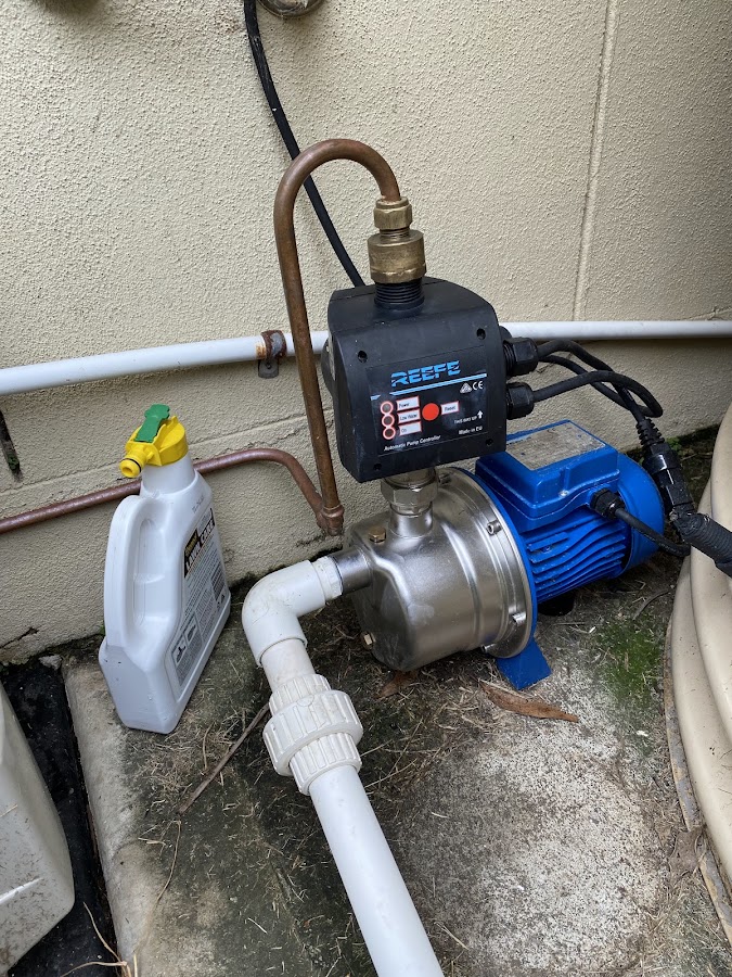 Water pump system installation, Brent Smith Plumbing and Gas
